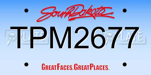 TPM2677 South Dakota License Plate
