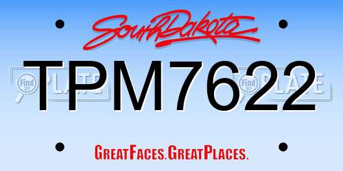 TPM7622 South Dakota License Plate