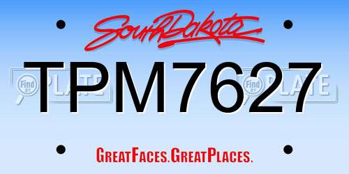 TPM7627 South Dakota License Plate