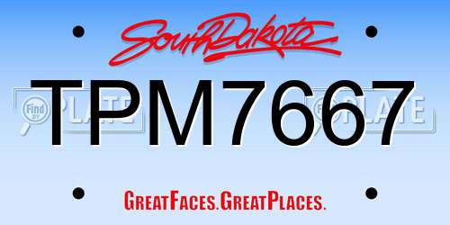 TPM7667 South Dakota License Plate