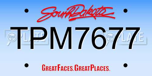 TPM7677 South Dakota License Plate