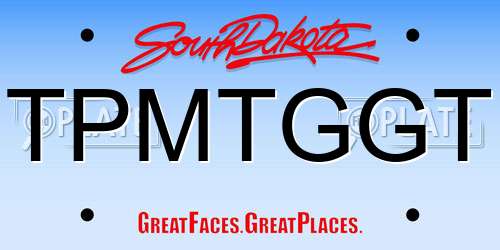 TPMTGGT South Dakota License Plate