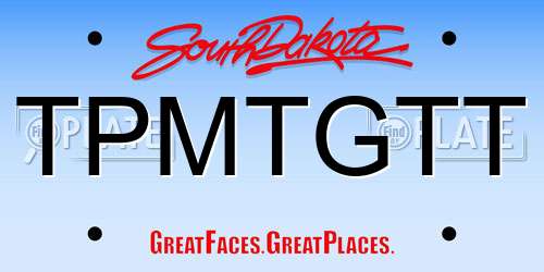 TPMTGTT South Dakota License Plate