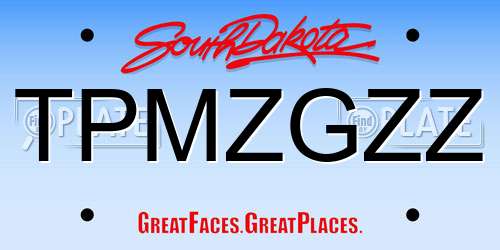 TPMZGZZ South Dakota License Plate