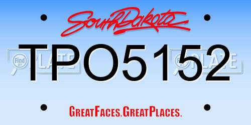 TPO5152 South Dakota License Plate