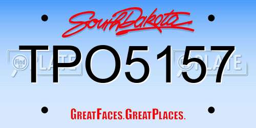 TPO5157 South Dakota License Plate
