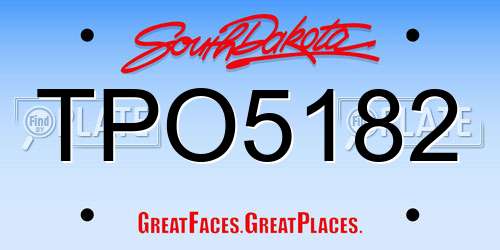 TPO5182 South Dakota License Plate