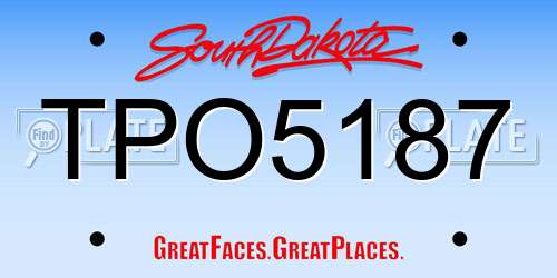 TPO5187 South Dakota License Plate