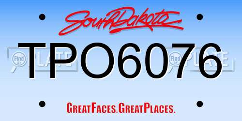 TPO6076 South Dakota License Plate