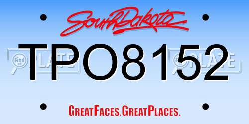 TPO8152 South Dakota License Plate
