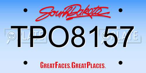 TPO8157 South Dakota License Plate