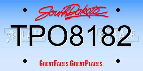 TPO8182 South Dakota License Plate