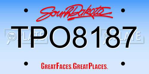 TPO8187 South Dakota License Plate