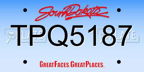 TPQ5187 South Dakota License Plate