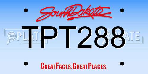 TPT288 South Dakota License Plate