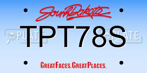 TPT78S South Dakota License Plate