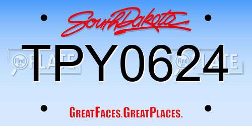 TPY0624 South Dakota License Plate