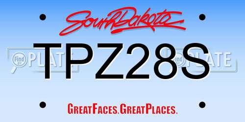 TPZ28S South Dakota License Plate