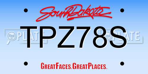 TPZ78S South Dakota License Plate