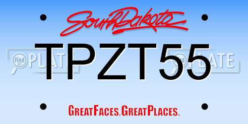 TPZT55 South Dakota License Plate