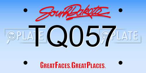 TQ057 South Dakota License Plate