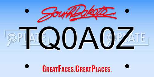 TQ0A0Z South Dakota License Plate