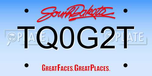 TQ0G2T South Dakota License Plate