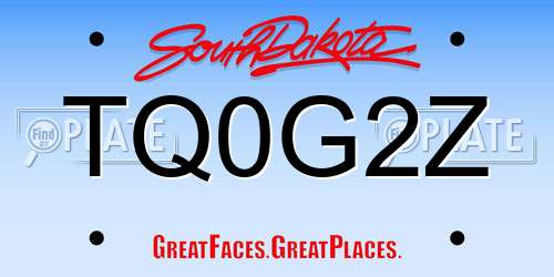 TQ0G2Z South Dakota License Plate