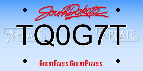 TQ0G7T South Dakota License Plate