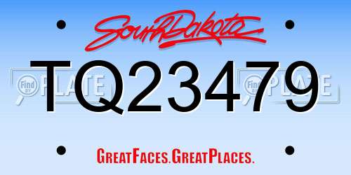TQ23479 South Dakota License Plate