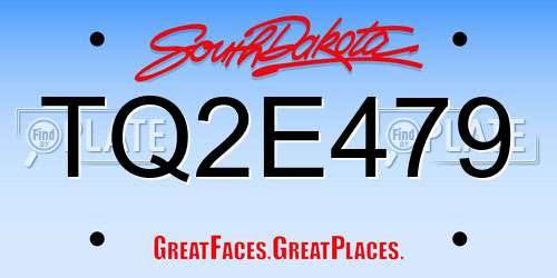 TQ2E479 South Dakota License Plate