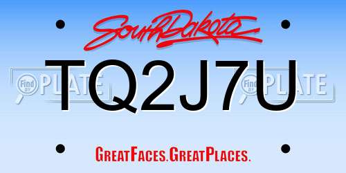 TQ2J7U South Dakota License Plate