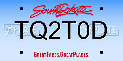 TQ2T0D South Dakota License Plate