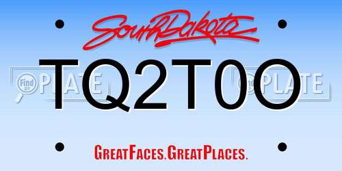 TQ2T0O South Dakota License Plate