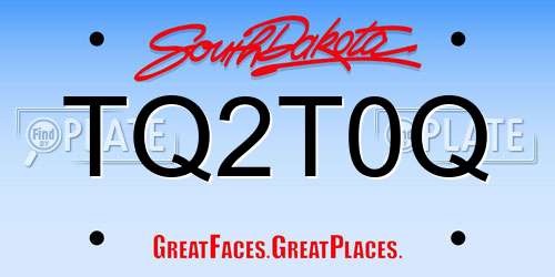 TQ2T0Q South Dakota License Plate