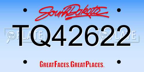 TQ42622 South Dakota License Plate