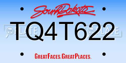 TQ4T622 South Dakota License Plate