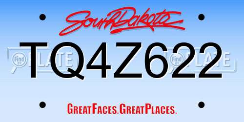 TQ4Z622 South Dakota License Plate
