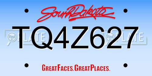 TQ4Z627 South Dakota License Plate