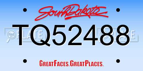 TQ52488 South Dakota License Plate