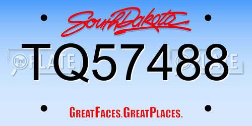 TQ57488 South Dakota License Plate