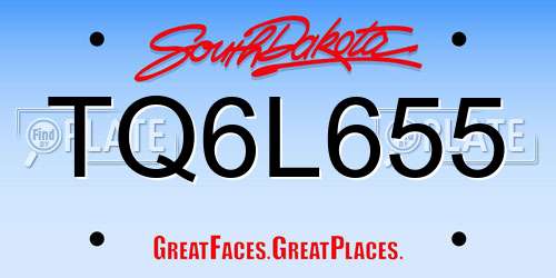TQ6L655 South Dakota License Plate
