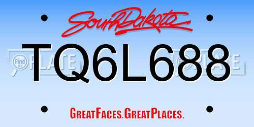 TQ6L688 South Dakota License Plate