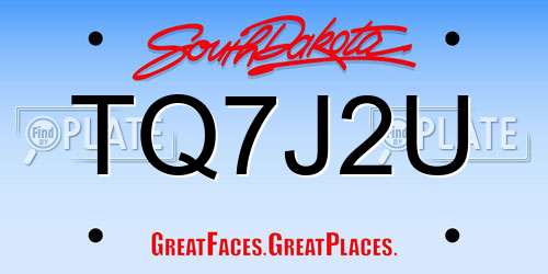 TQ7J2U South Dakota License Plate