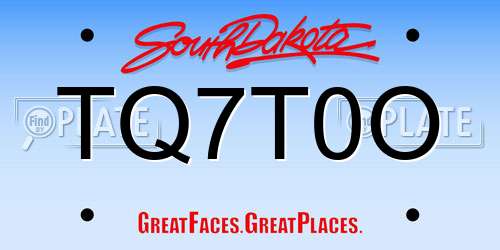 TQ7T0O South Dakota License Plate