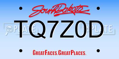 TQ7Z0D South Dakota License Plate