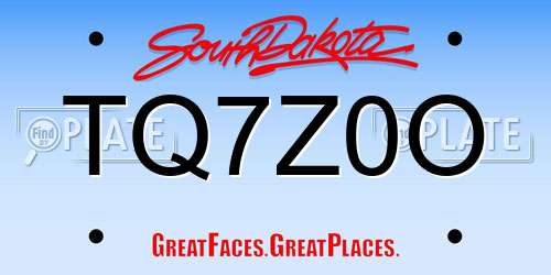 TQ7Z0O South Dakota License Plate