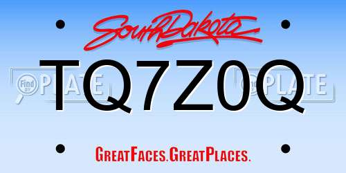 TQ7Z0Q South Dakota License Plate