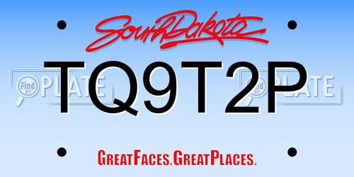 TQ9T2P South Dakota License Plate