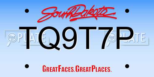 TQ9T7P South Dakota License Plate